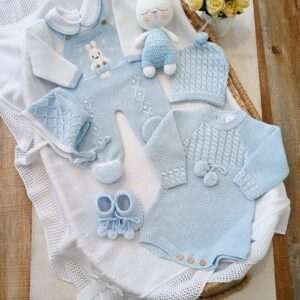 baby Conejito. blue white luxe